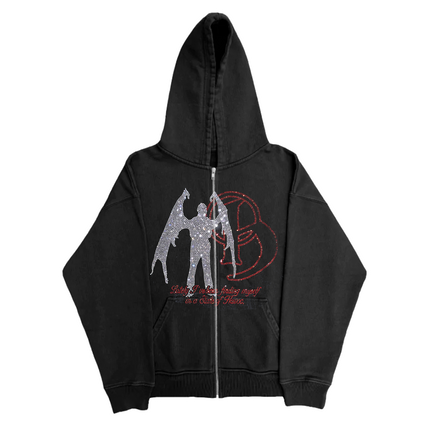 VAMP ANTHEM - RHINESTONE Zip-Up Hoodie