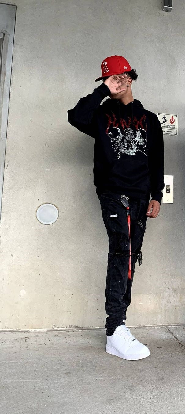 TRIPLE THREAT - RHINESTONE HOODIE