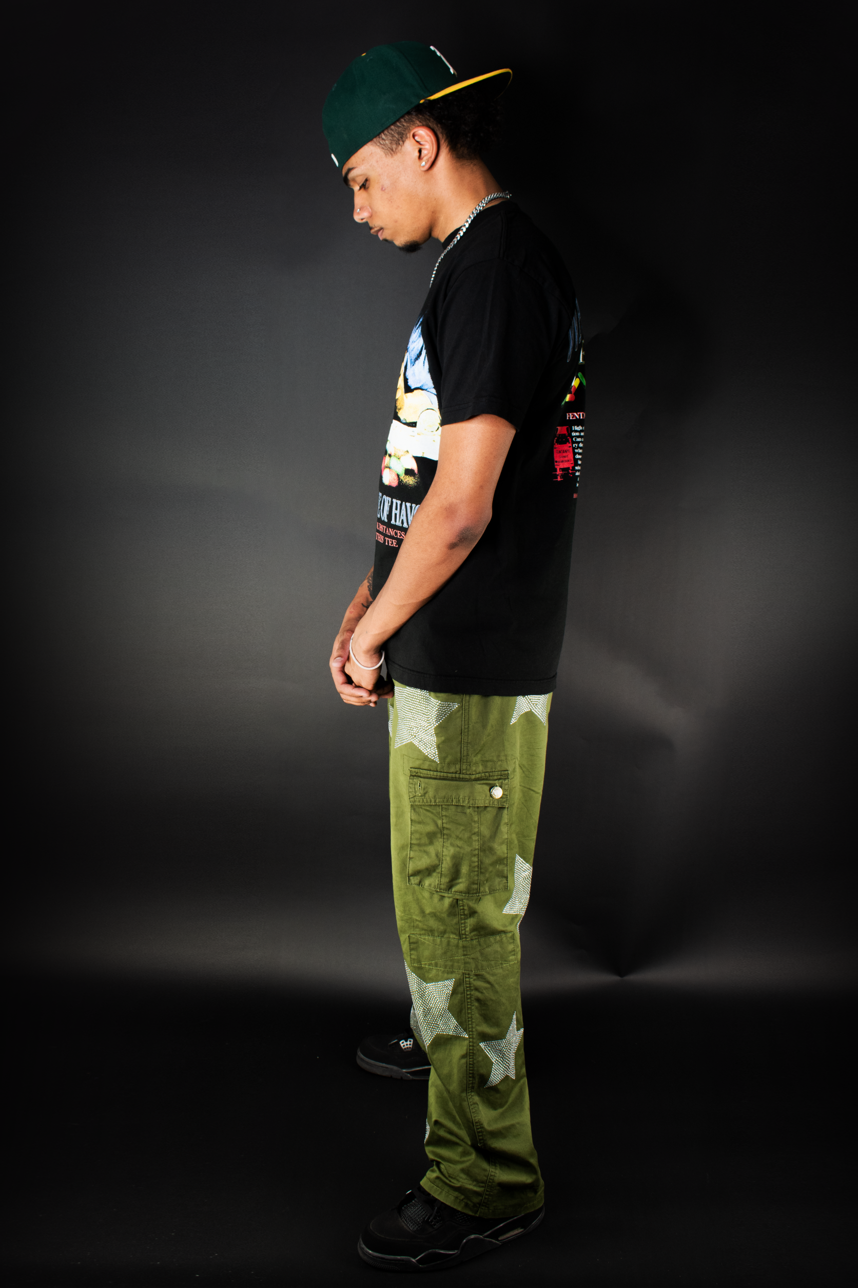 FALLEN STARS - RHINESTONE CARGO PANTS