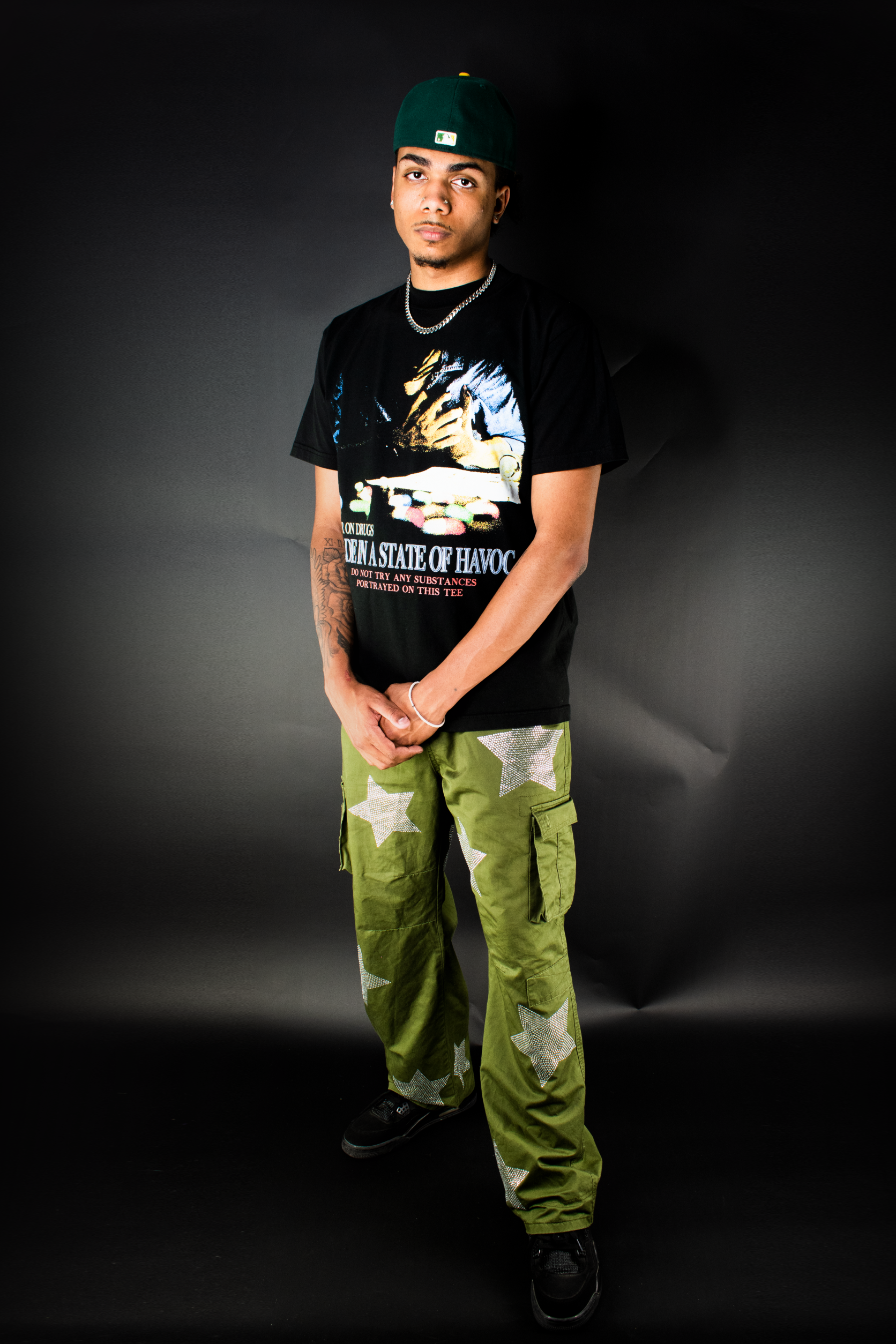 FALLEN STARS - RHINESTONE CARGO PANTS