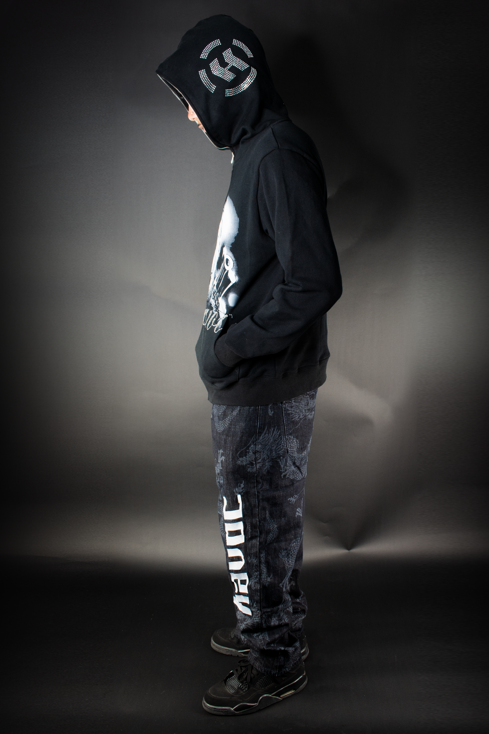 IRON - RHINESTONE + PRINT FULL ZIP