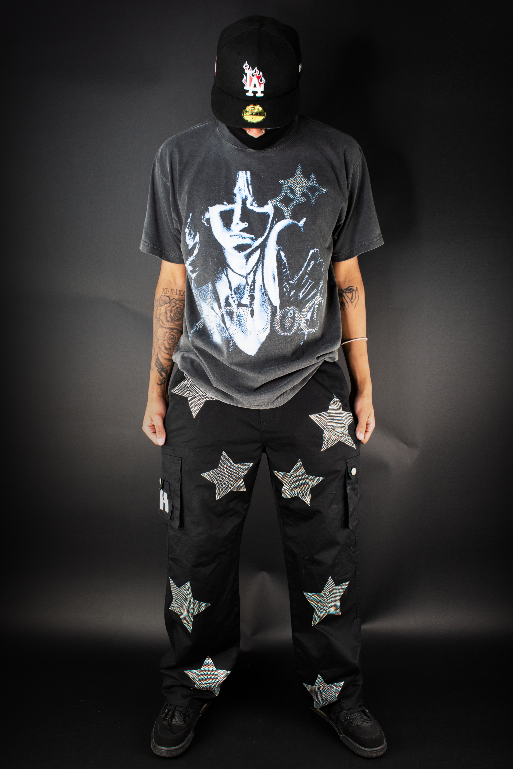 STELLAR PRINT + RHINESTONE - Heavyweight Tee