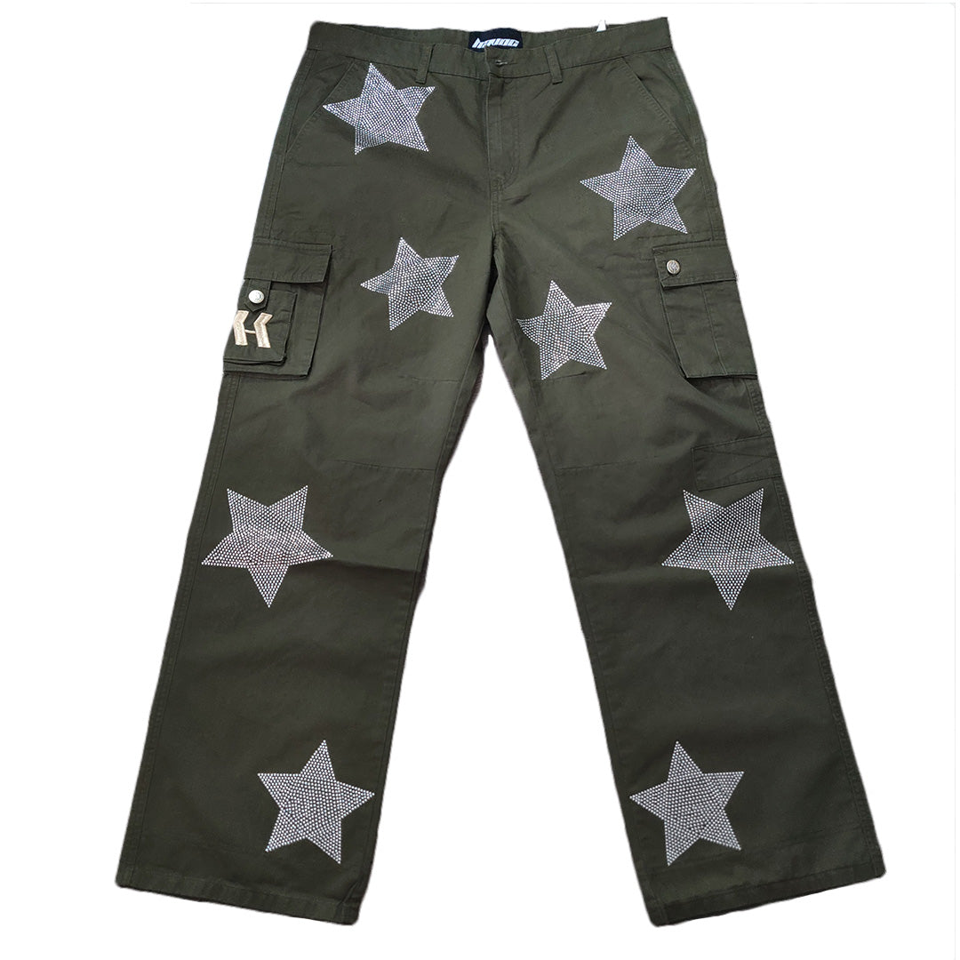FALLEN STARS - RHINESTONE CARGO PANTS